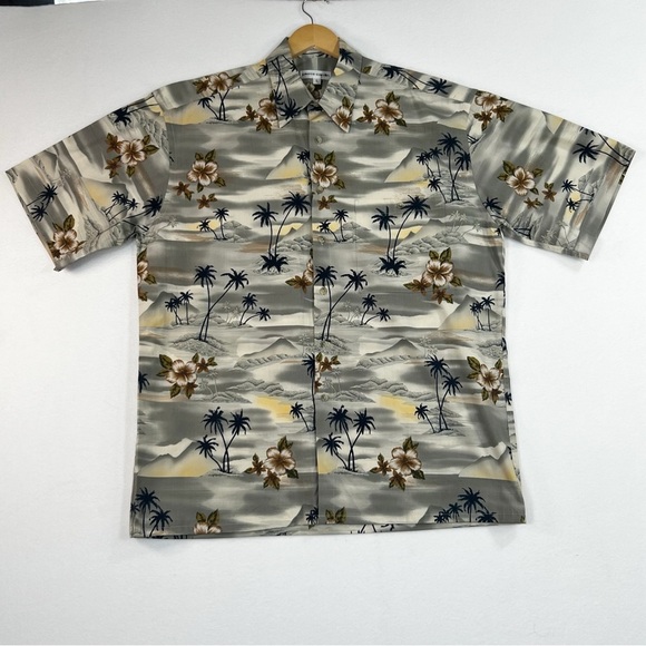 Pierre Cardin Hawaiian style  tropical button downn shirt, size Large - Picture 9 of 10